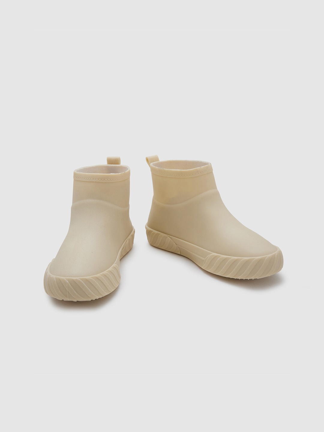 

Sole To Soul Women Waterproof Non-Slip Mid-Top Rain Boots, Beige