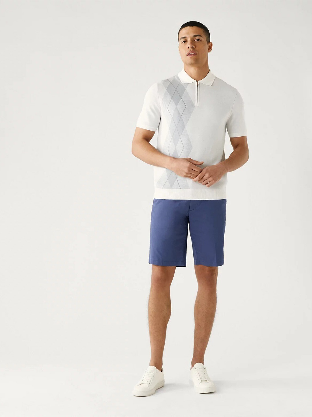 

Marks & Spencer Geometric Printed Cotton T-shirt, Beige