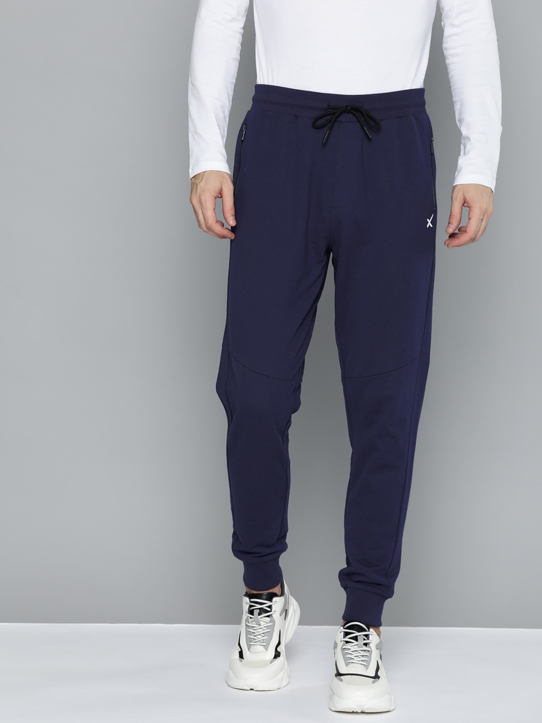 

HRX by Hrithik Roshan Men Solid Regular Fit Joggers, Navy blue