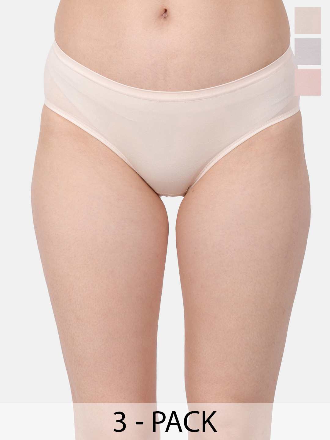 

Amour Secret Pack Of 3 Mid-Rise Hipster Briefs, Beige