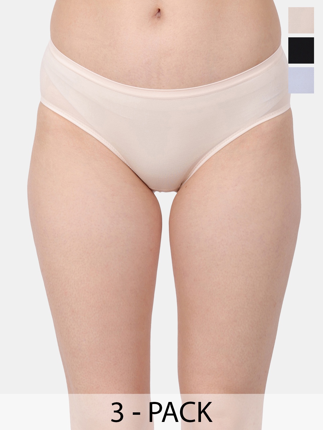 

Amour Secret Pack Of 3 Mid-Rise Hipster Briefs, Beige