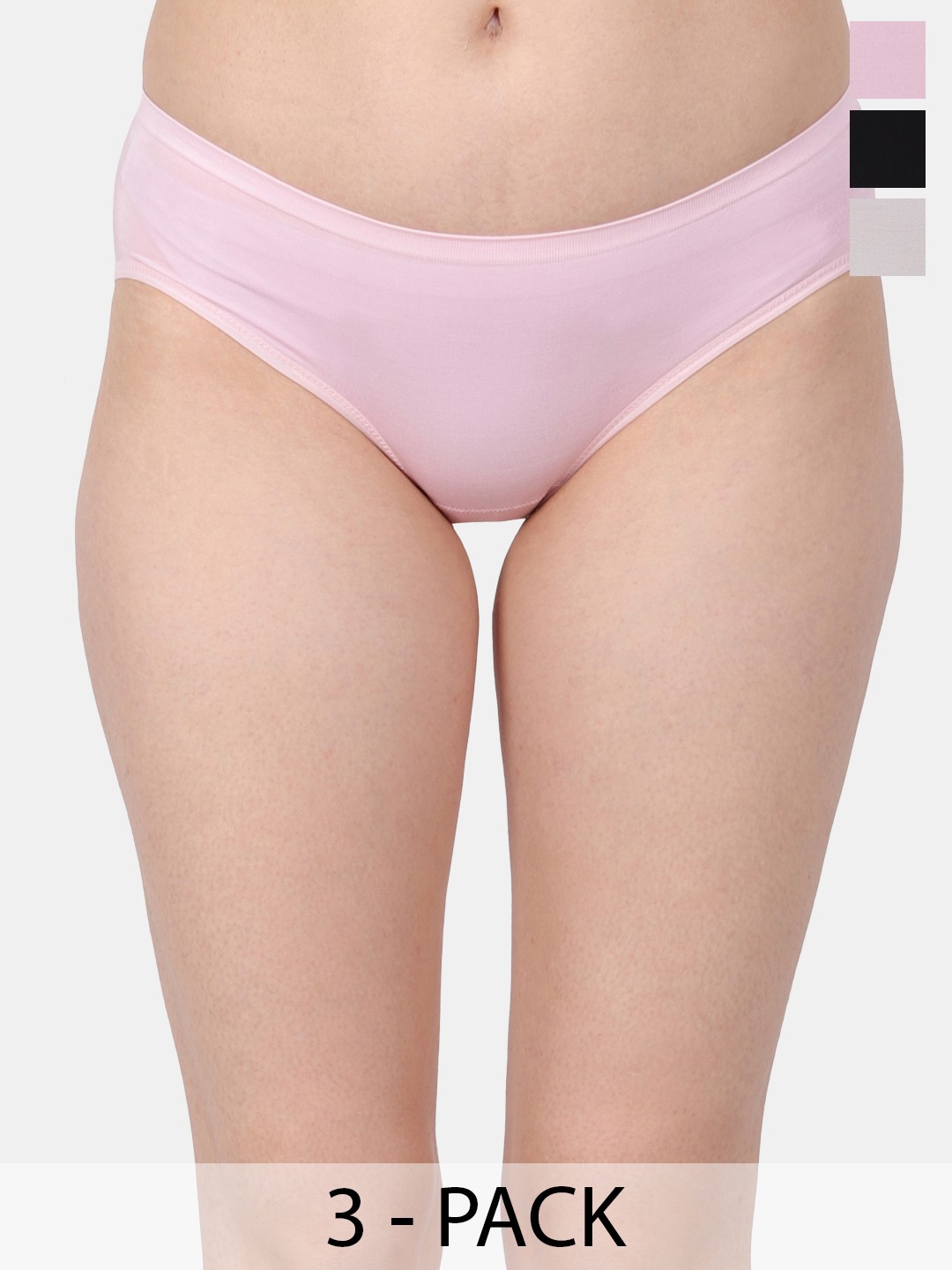 

Amour Secret Pack Of 3 Mid-Rise Leak Proof Hipster Briefs, Pink
