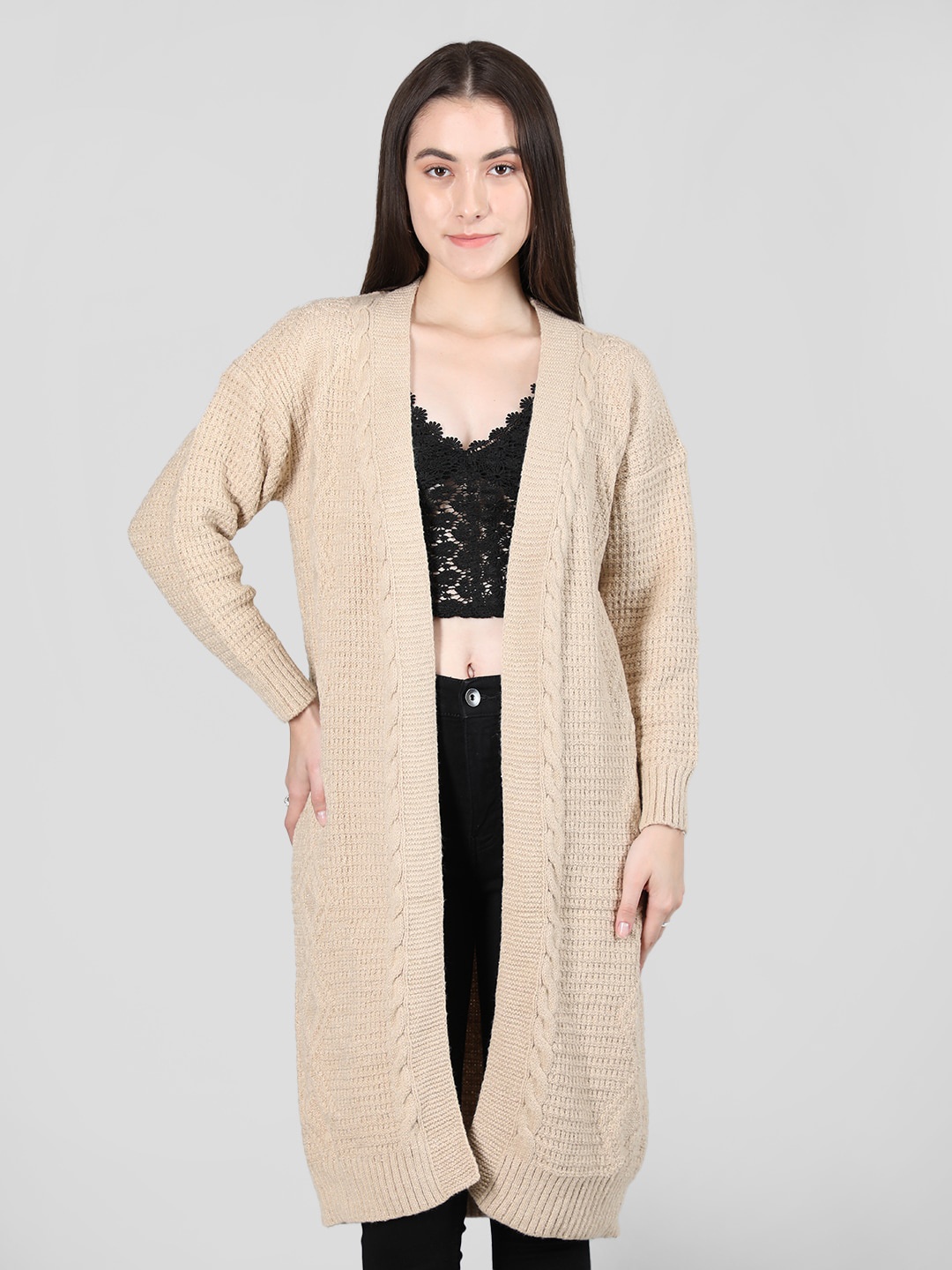 

Dlanxa Longline Shrug, Beige