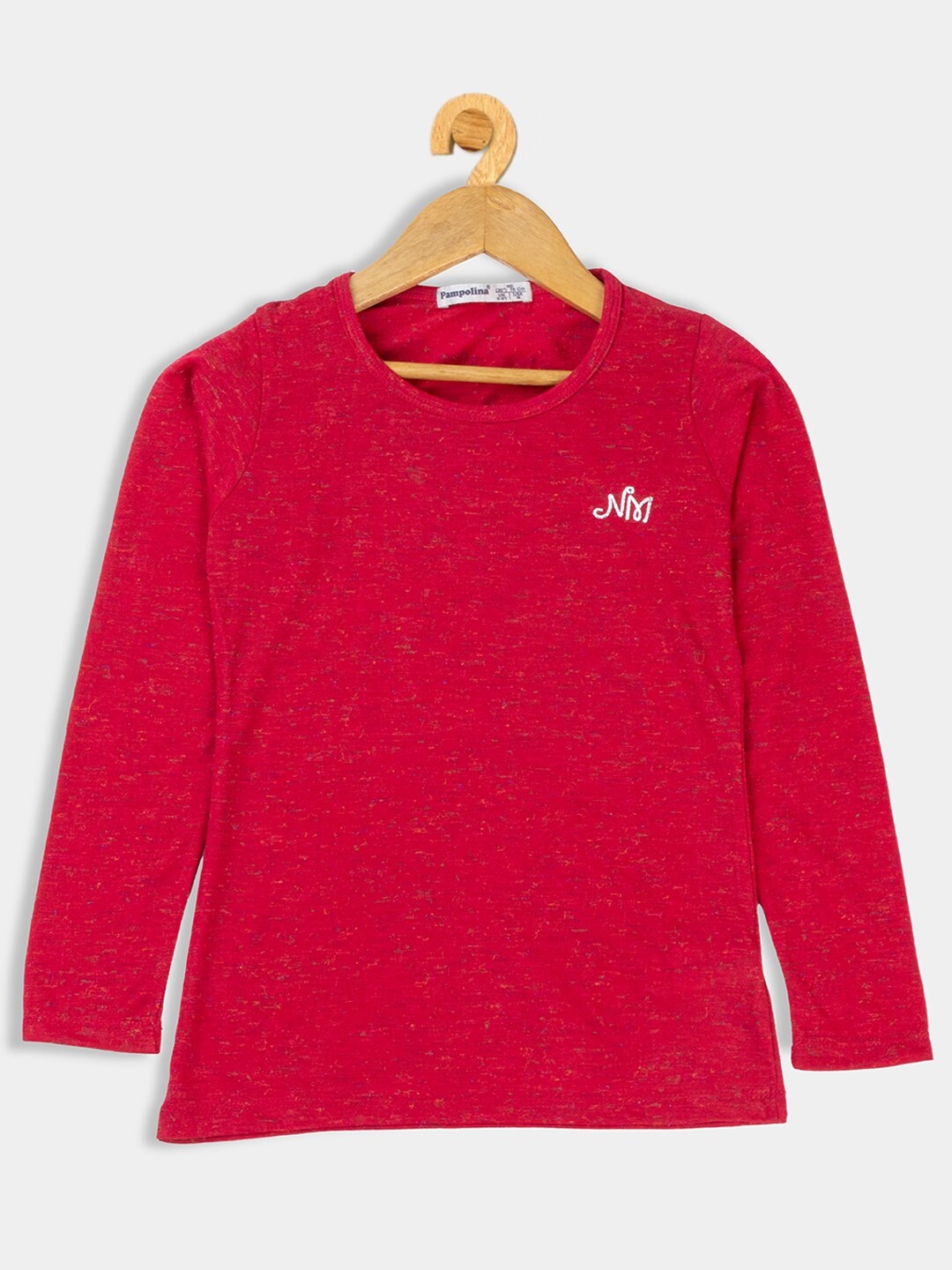 

PAMPOLINA Girls Long Sleeves Cotton T-Shirt, Magenta