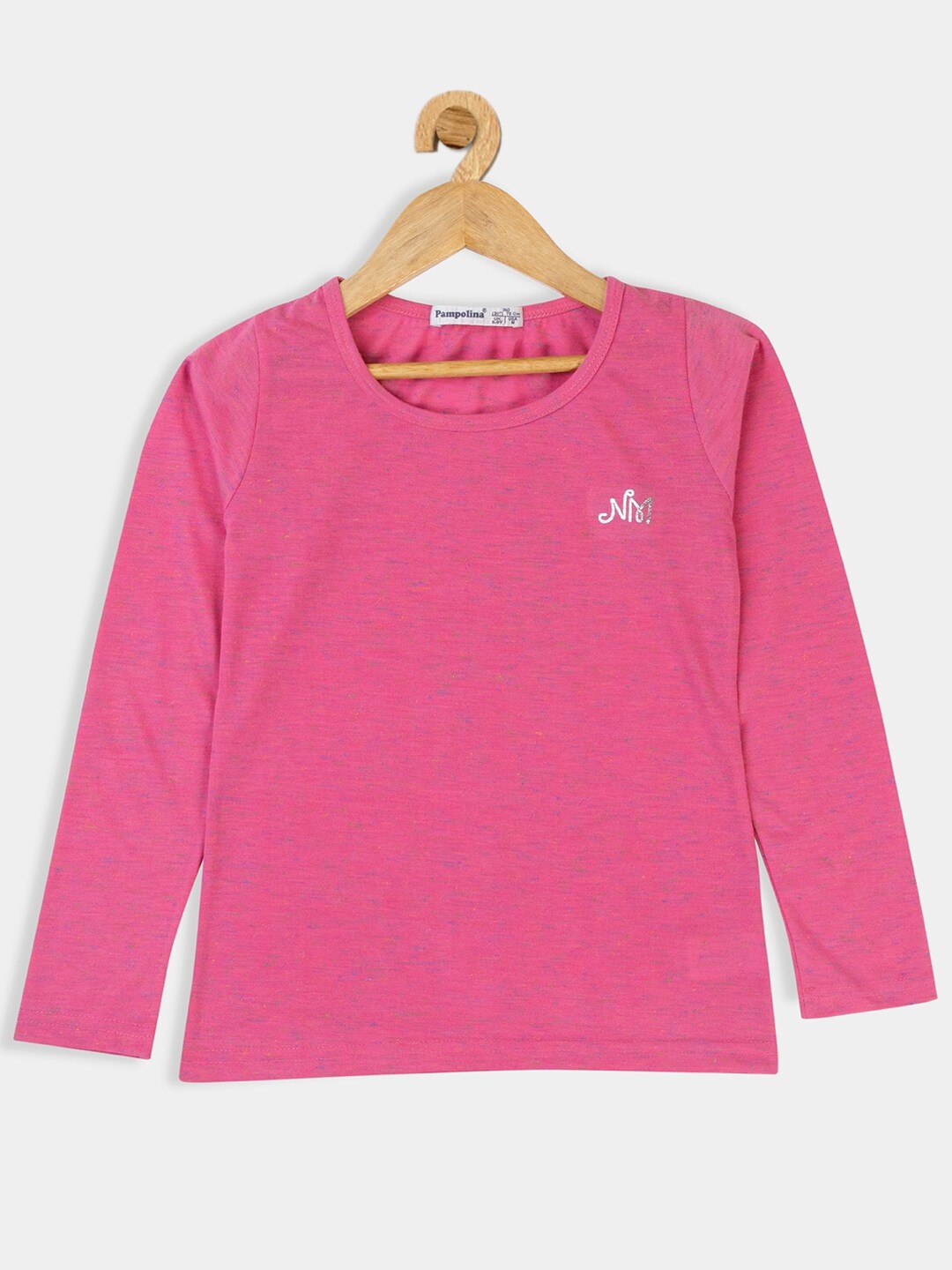 

PAMPOLINA Girls Long Sleeves Cotton T-Shirt, Pink