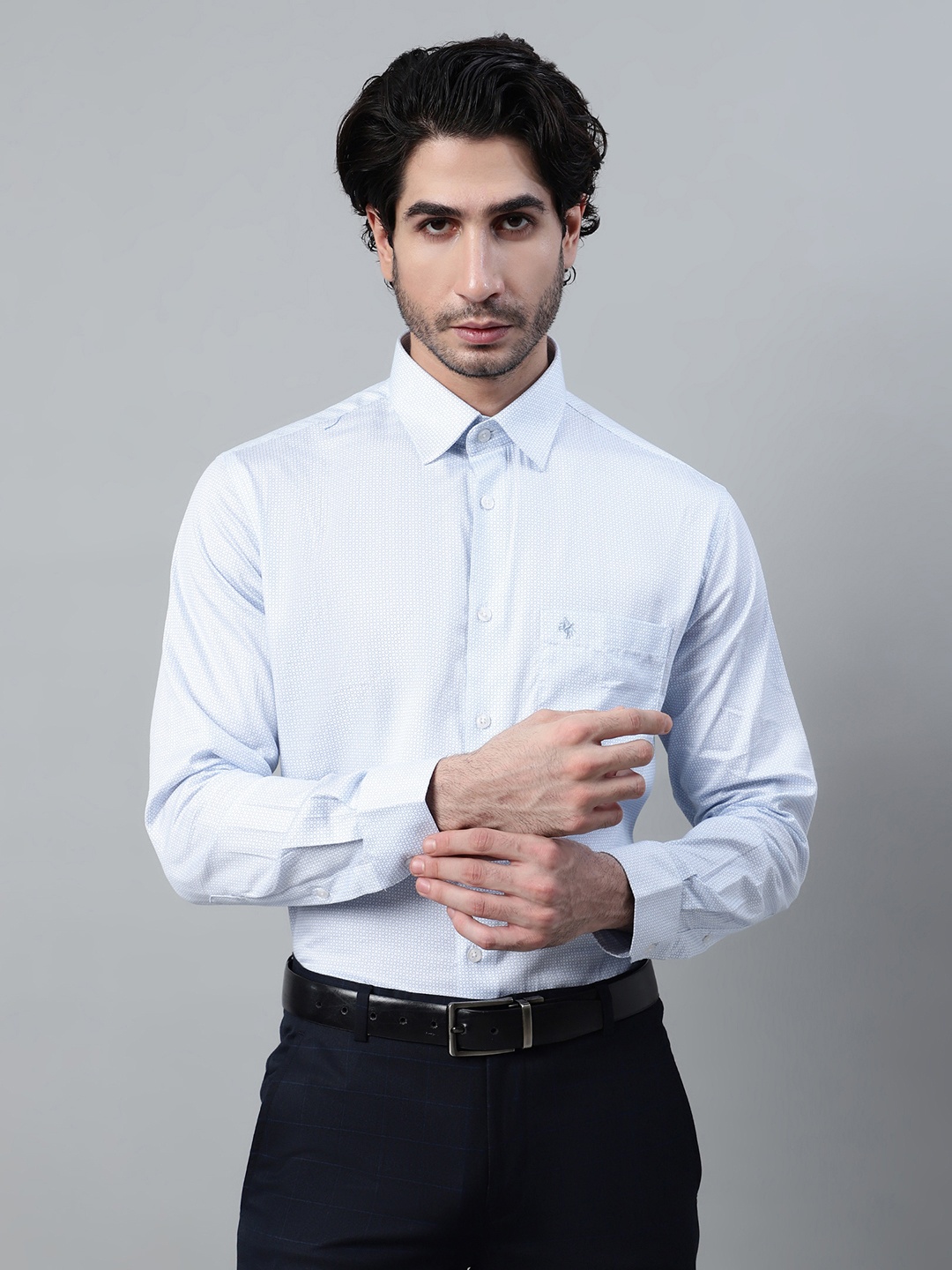 Cantabil Comfort Opaque Cotton Formal Shirt, Blue