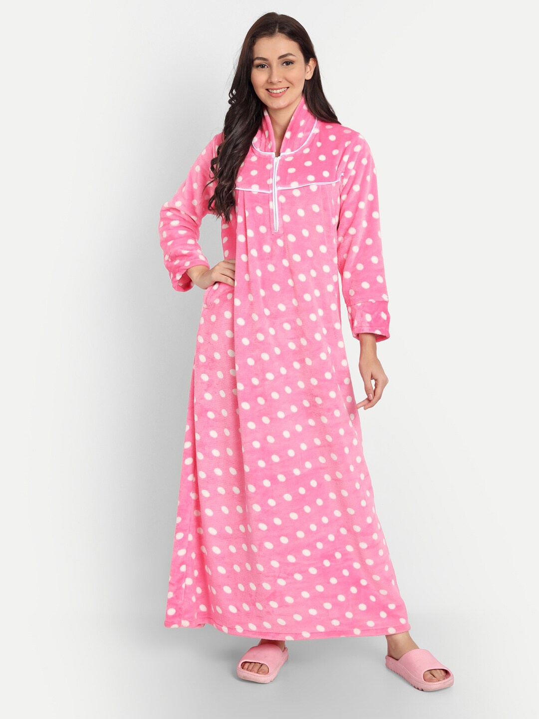 

PALIVAL Polka Dot Printed Maxi Nightdress, Pink