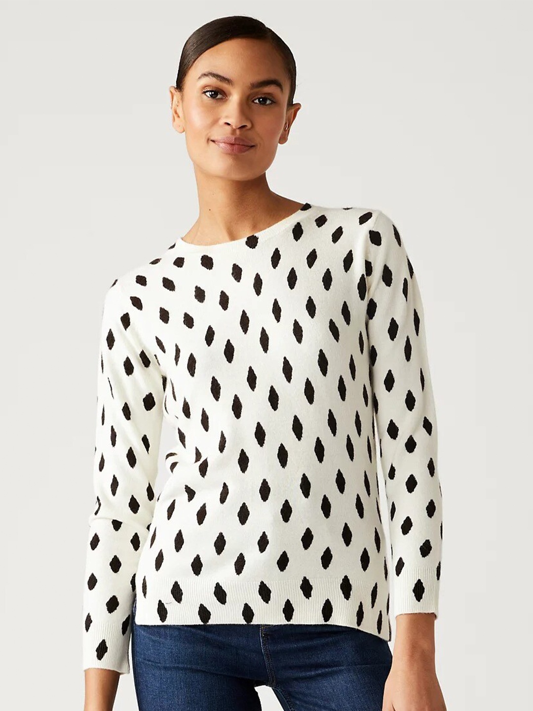 

Marks & Spencer Printed Acrylic Sweater, Off white