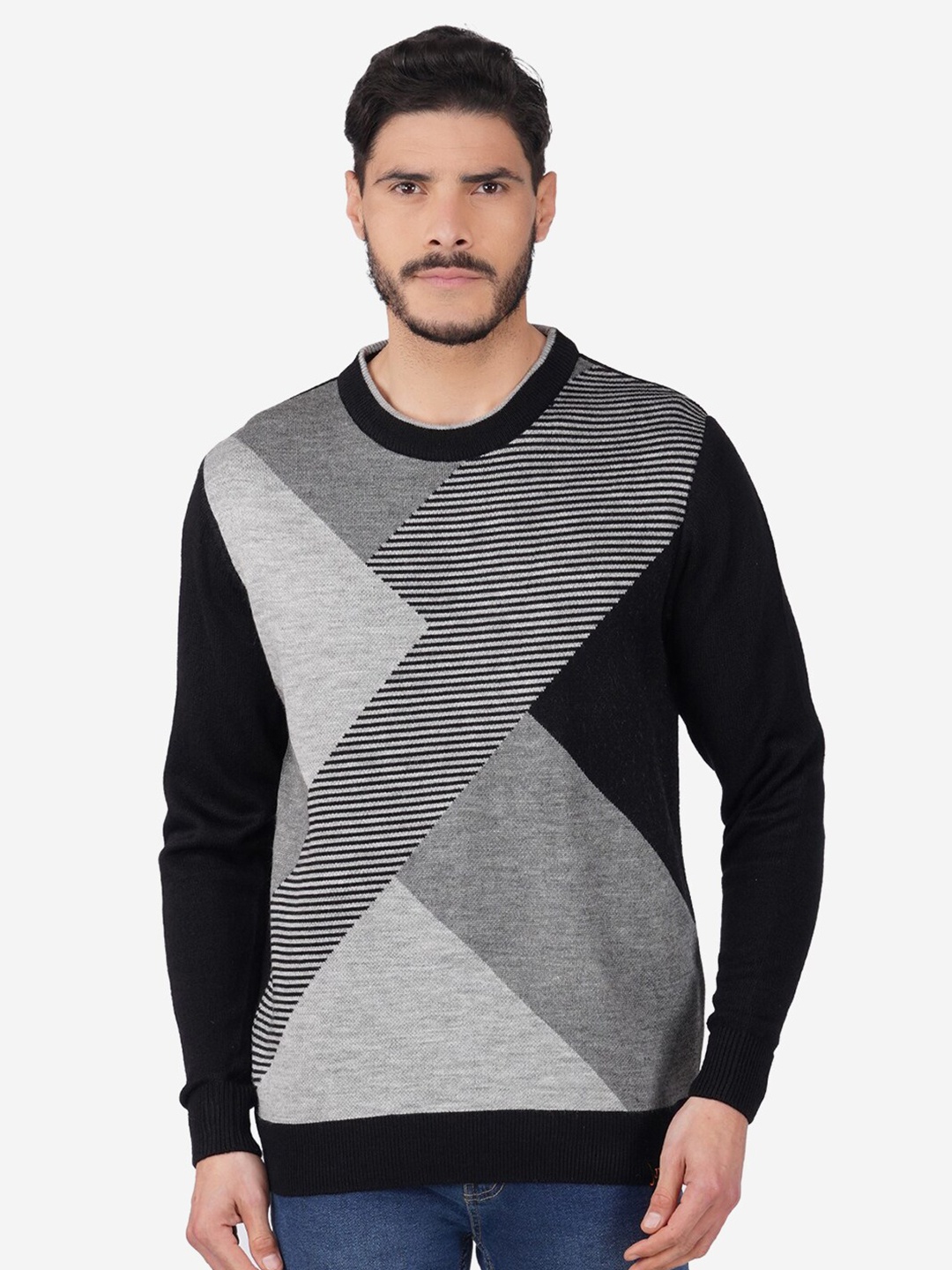 

JoE Hazel Printed Acrylic Pullover, Black