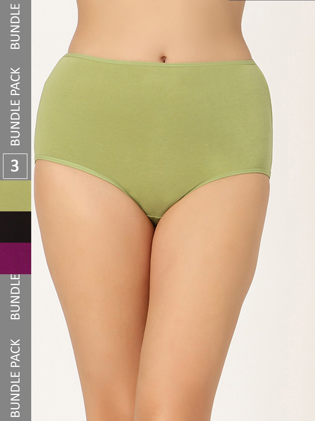 

Aanyor Pack Of 3 Mid-Rise Cotton Maternity Briefs, Green