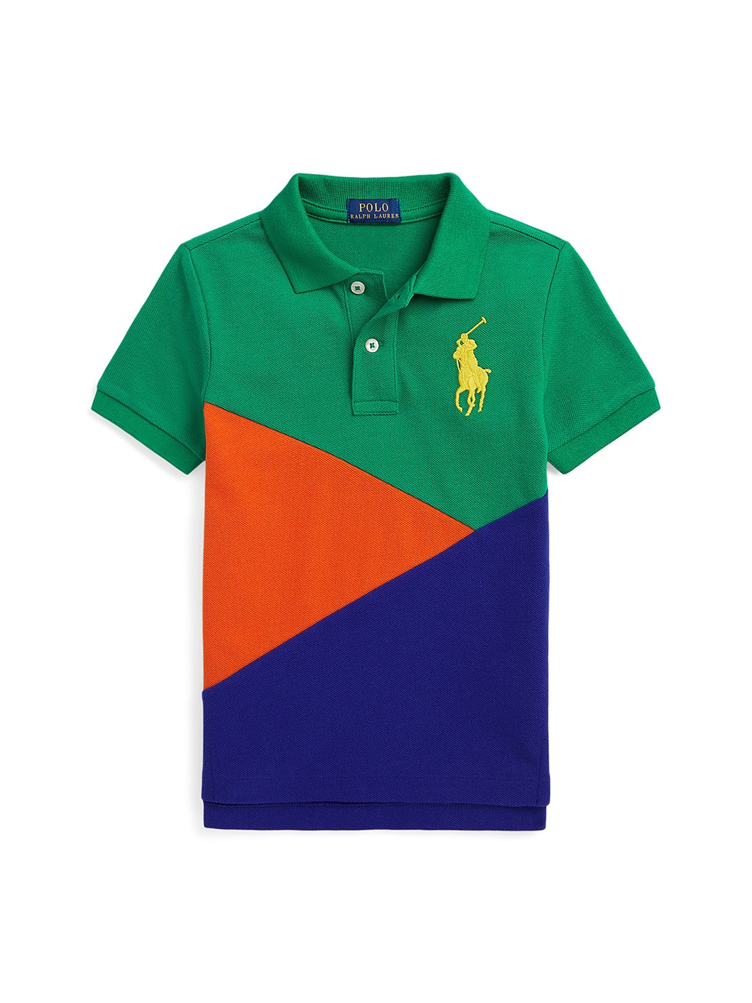 

Polo Ralph Lauren Boys Colourblocked Cotton Tshirt, Green