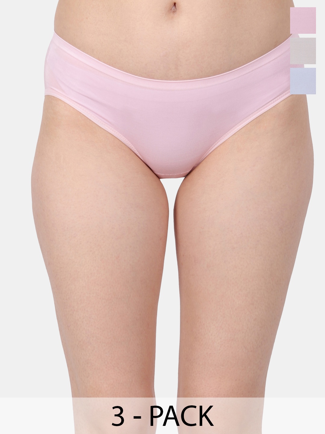 

Amour Secret Pack Of 3 Mid-Rise Leak Proof Hipster Briefs, Pink