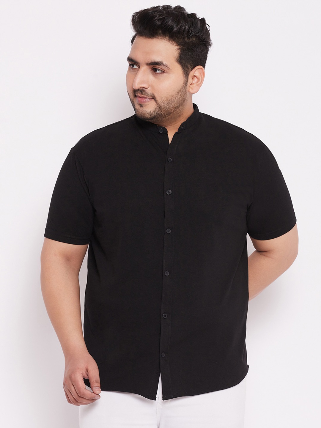 

WILD WEST Plus Plus Size Comfort Cotton Casual Shirt, Black