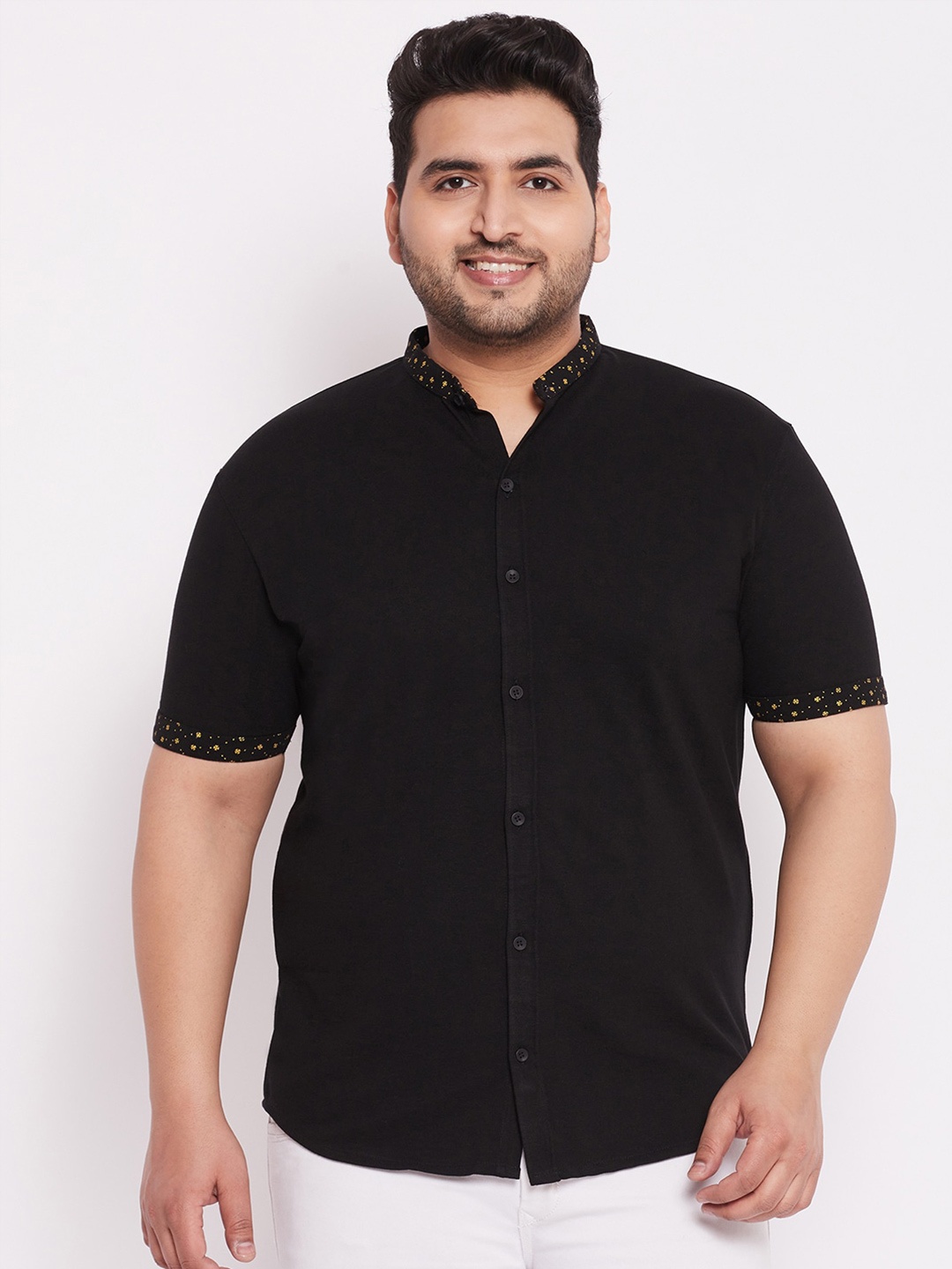 

WILD WEST Plus Plus Size Comfort Cotton Casual Shirt, Black