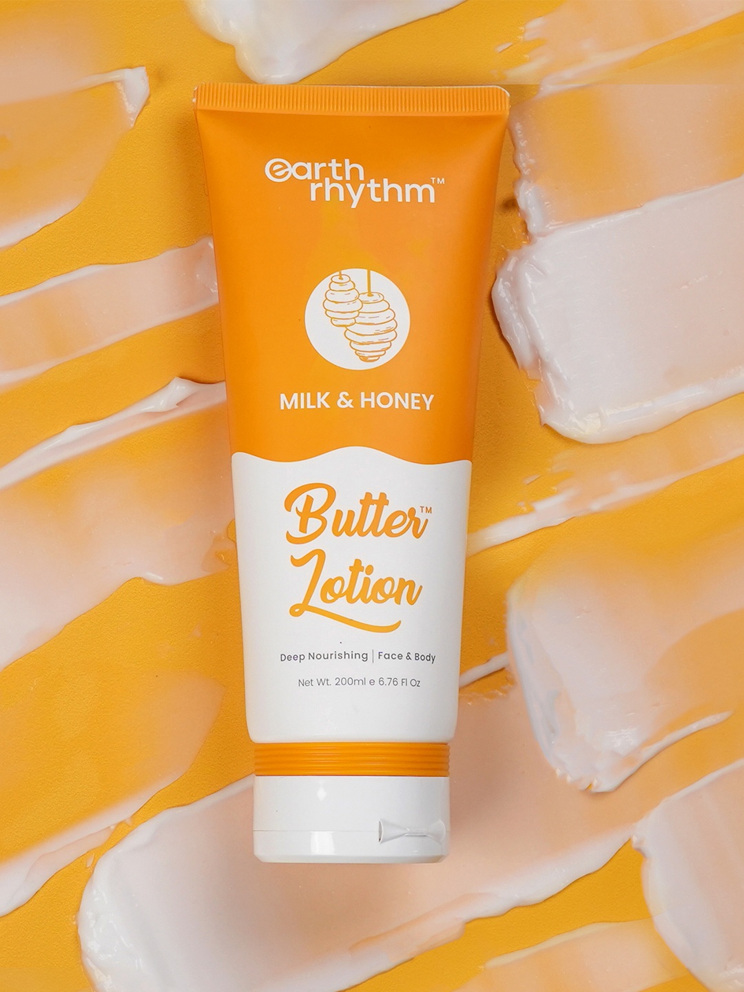

Earth Rhythm Milk & Honey Butter Body Lotion - 200 ml, Orange
