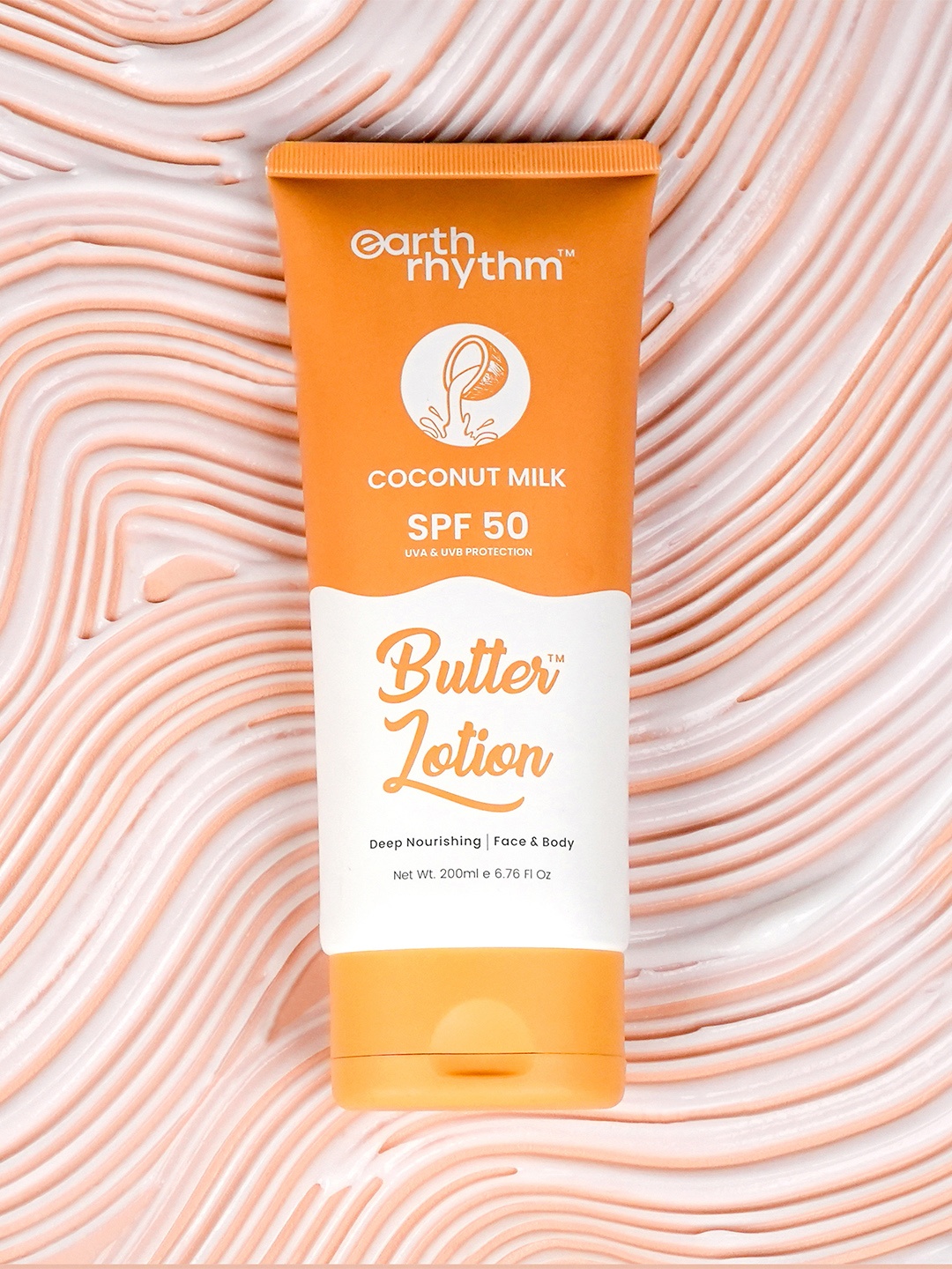 

Earth Rhythm Coconut Milk SPF 50 Butter Body Lotion - 200 ml, Orange
