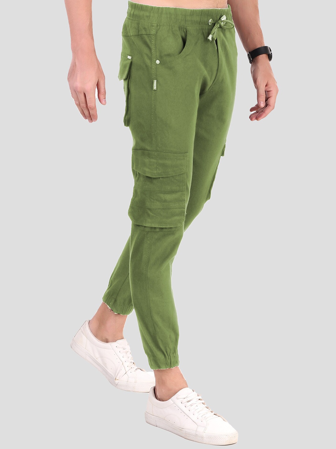 

PLUS 91 Men High-Rise Cotton Joggers, Lime green