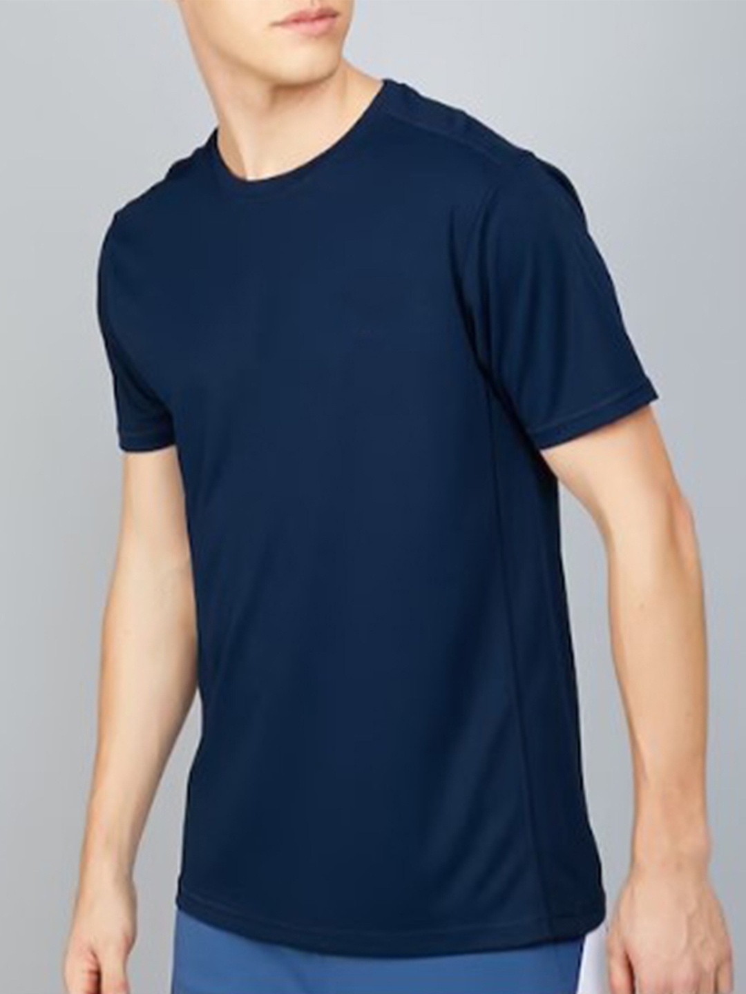 

KAEZRI Cotton Round Neck T-shirt, Navy blue