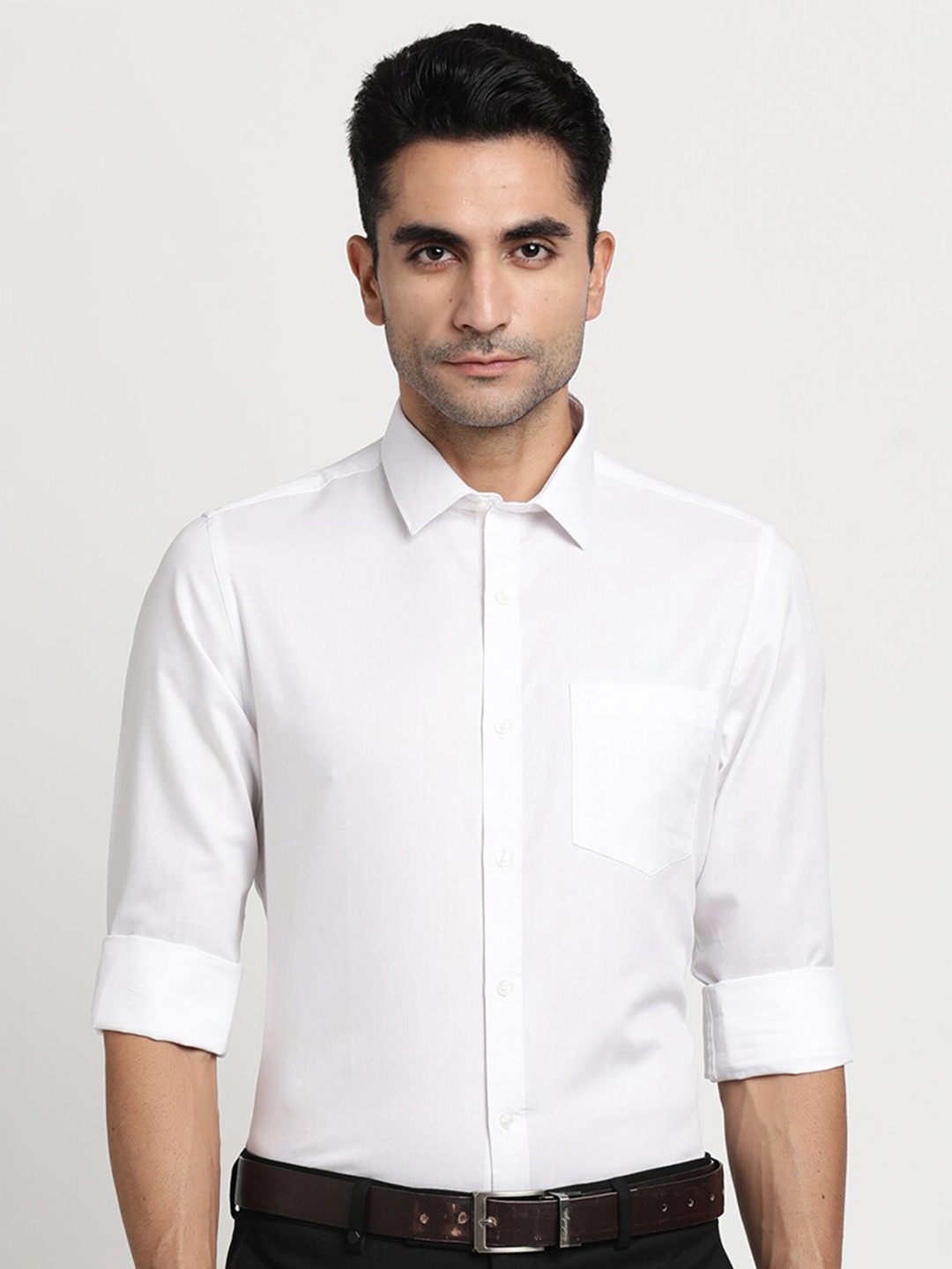 

Turtle Modern Slim Fit Pure Cotton Formal Shirt, White