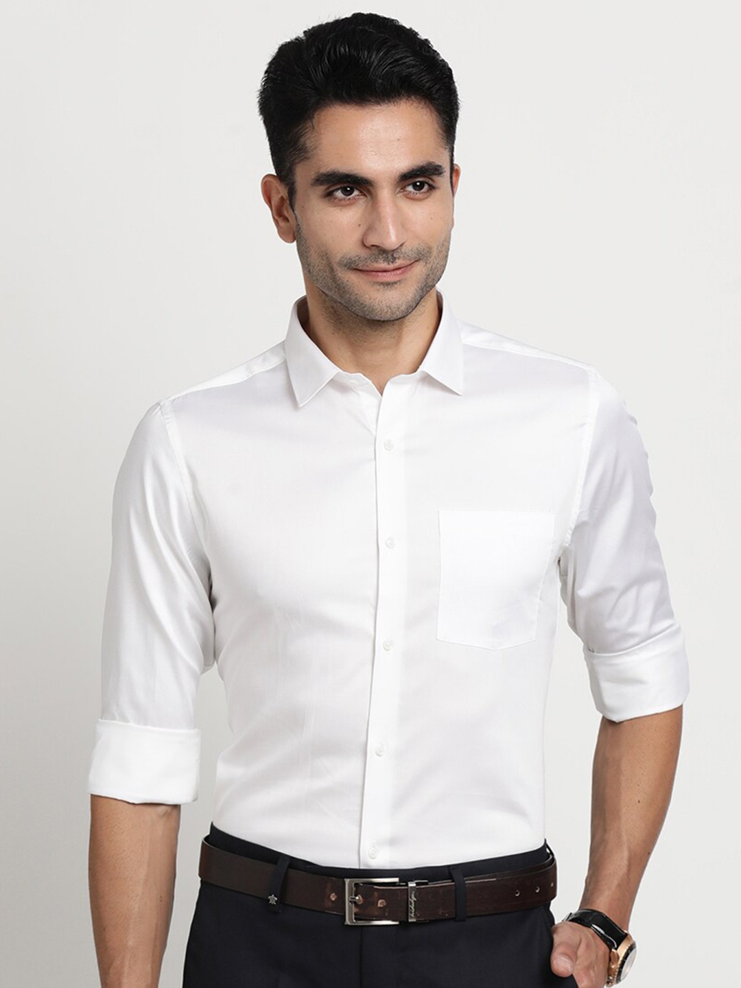 

Turtle Mordern Slim Fit Pure Cotton Formal Shirt, White