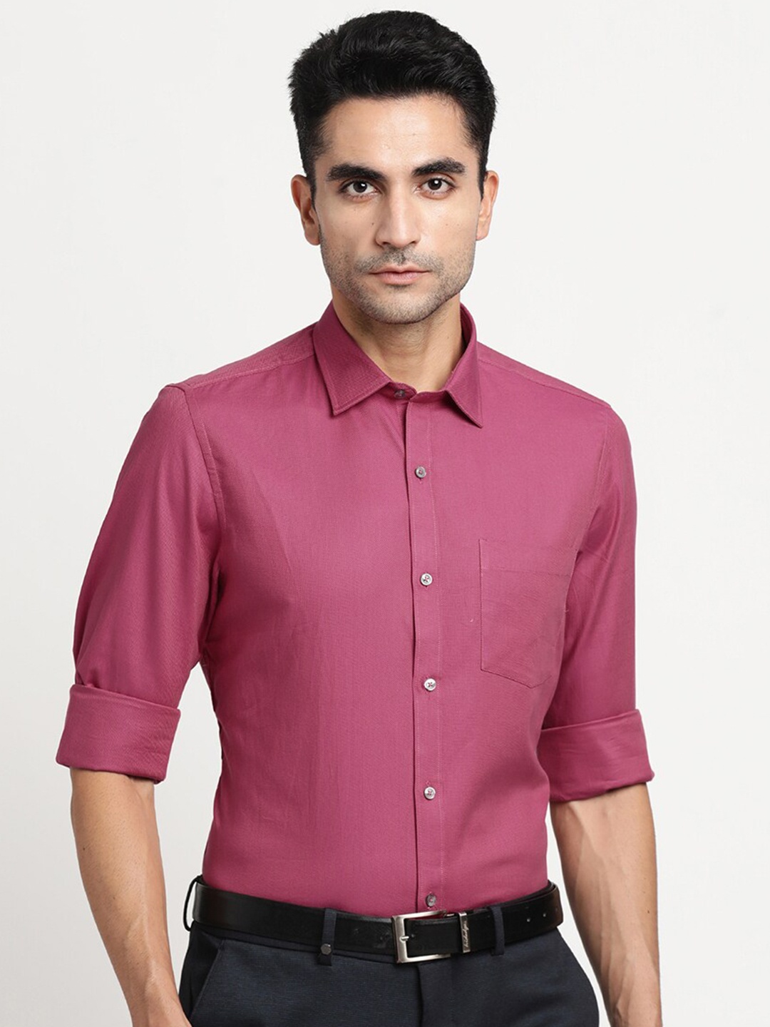 

Turtle Modern Slim Fit Pure Cotton Formal Shirt, Maroon