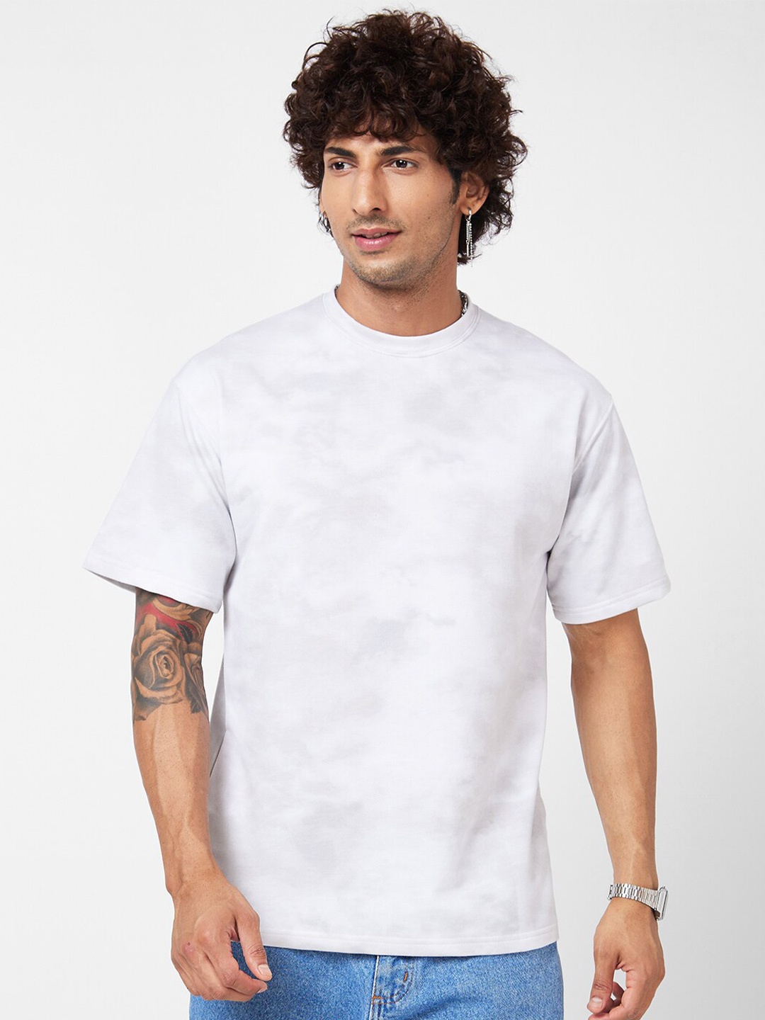 

VASTRADO Tie & Dyed Cotton T-Shirt, Grey