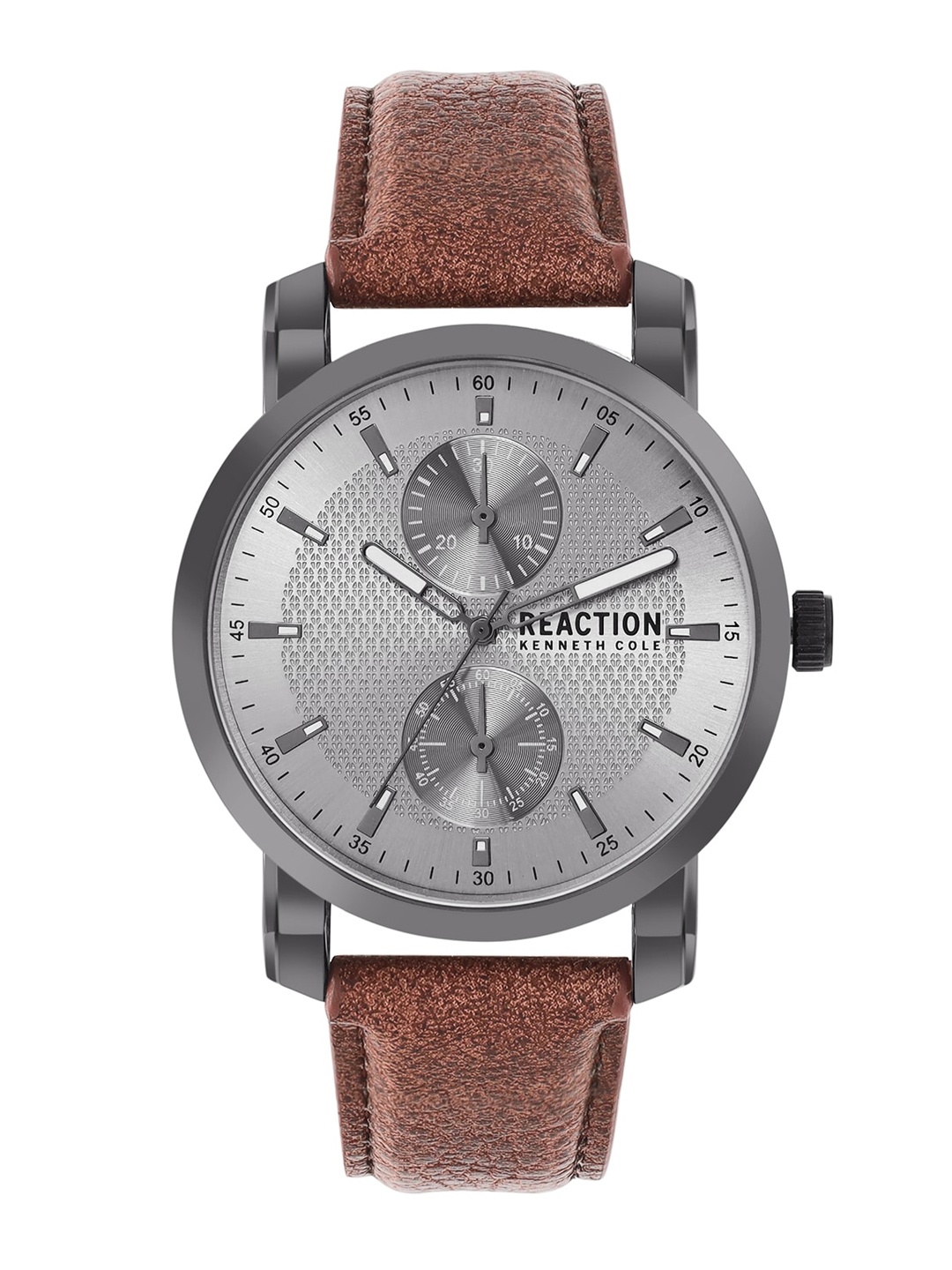 

REACTION KENNETH COLE Men Printed Dial & Leather Straps Analogue Watch RKC0228001, Grey