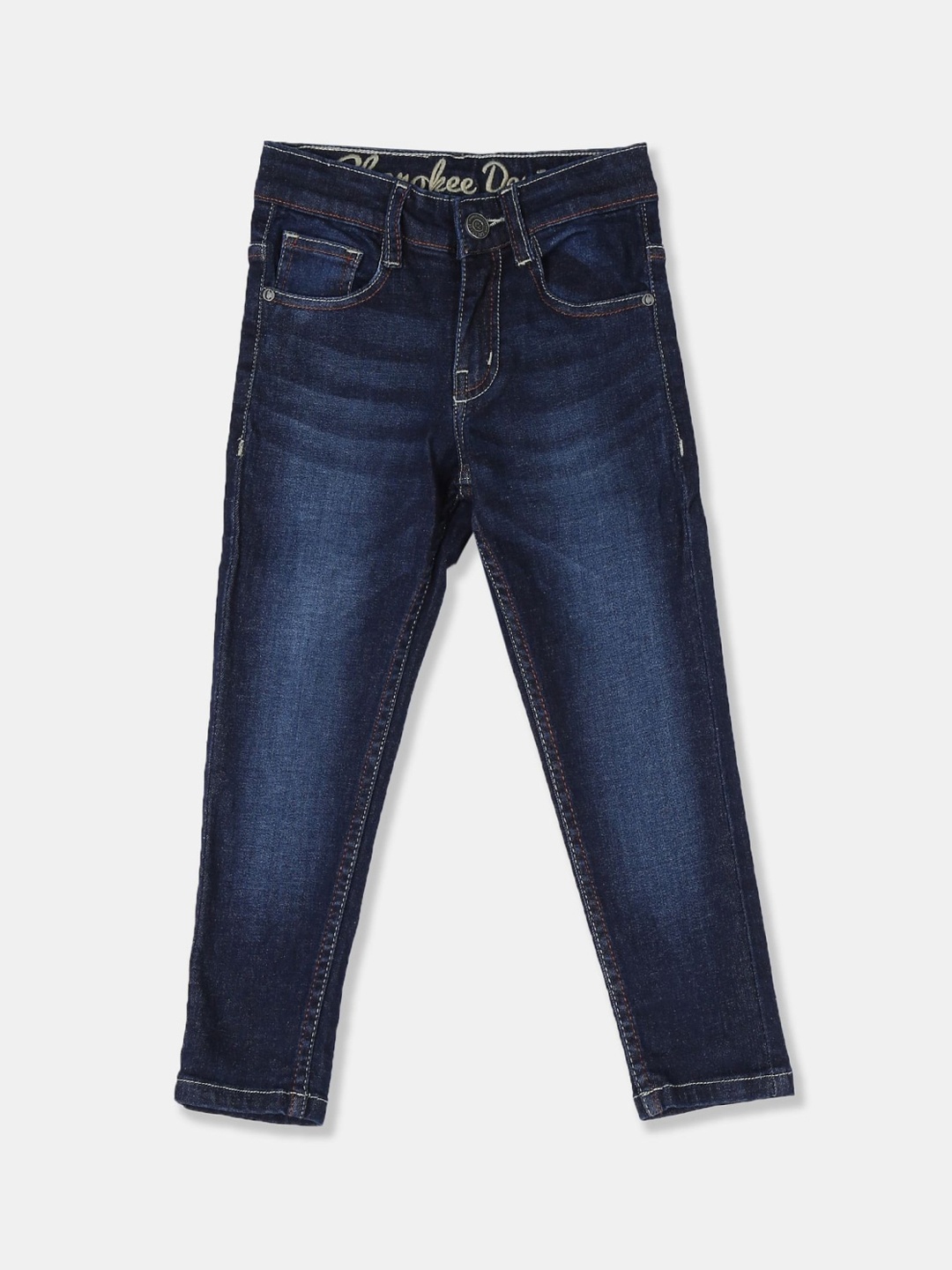 

V-Mart Boys Light Fade Clean Look Whiskers Cotton Jeans, Blue