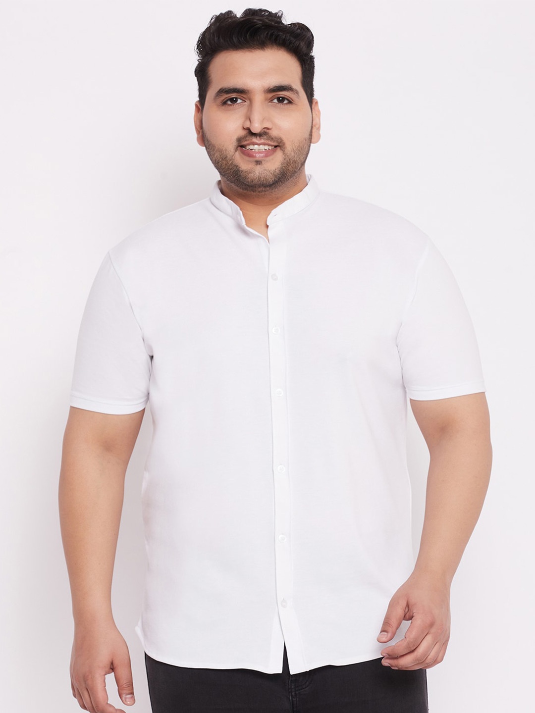 

WILD WEST Plus Plus Size Comfort Cotton Casual Shirt, White