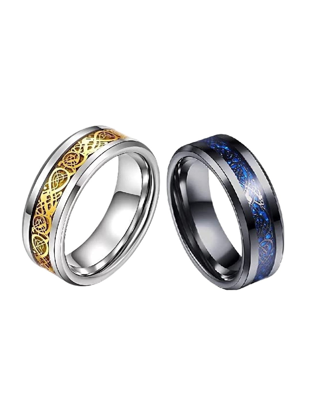 

MEENAZ Unisex Set Of 2 Silver-Plated Finger Rings