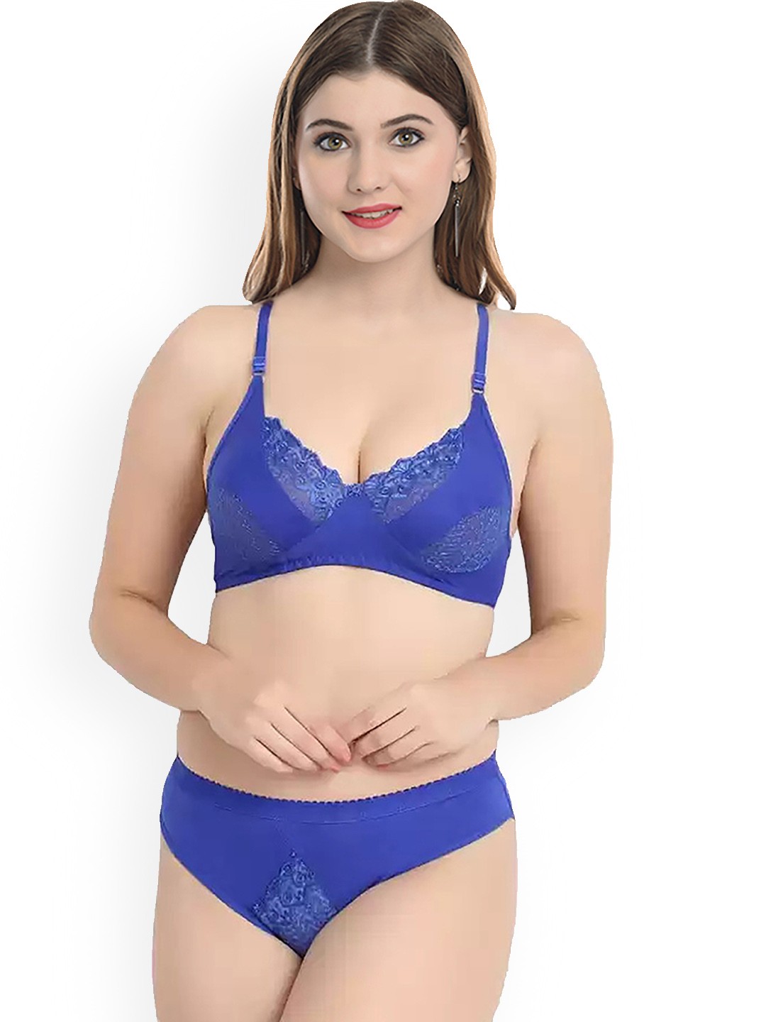 

PIBU Non-Padded Cotton Lingerie Set, Blue