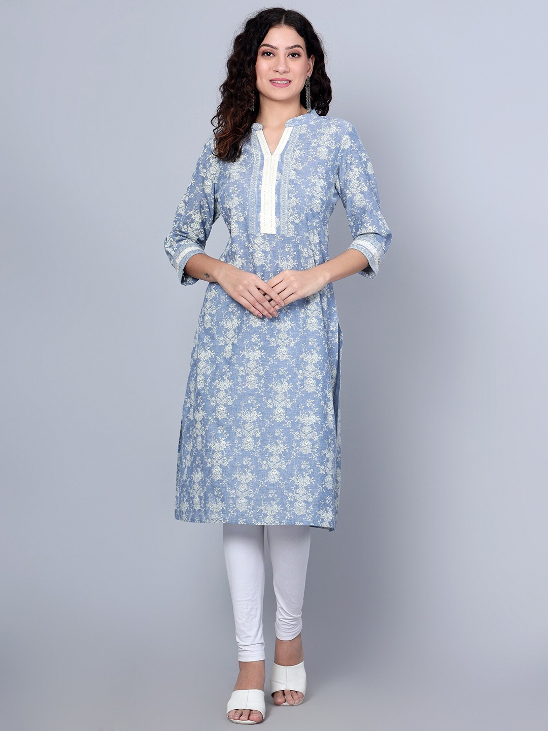 

Cantabil Ethnic Motifs Printed Cotton Kurta, Blue