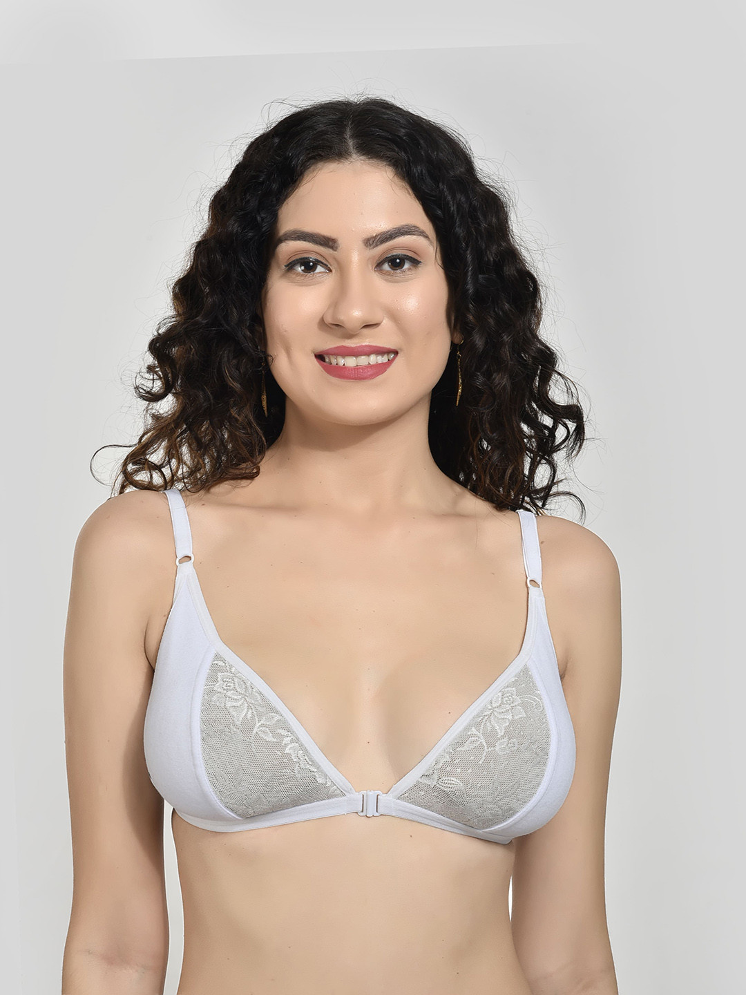 

Innocence Self Design Medium Coverage Non Padded Everyday Bra All Day Comfort, White