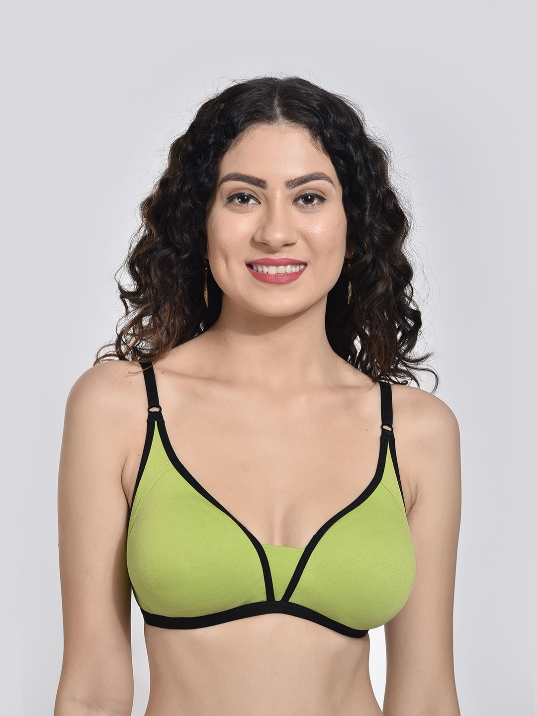 

Innocence Medium Coverage Non Padded Everyday Bra All Day Comfort, Green