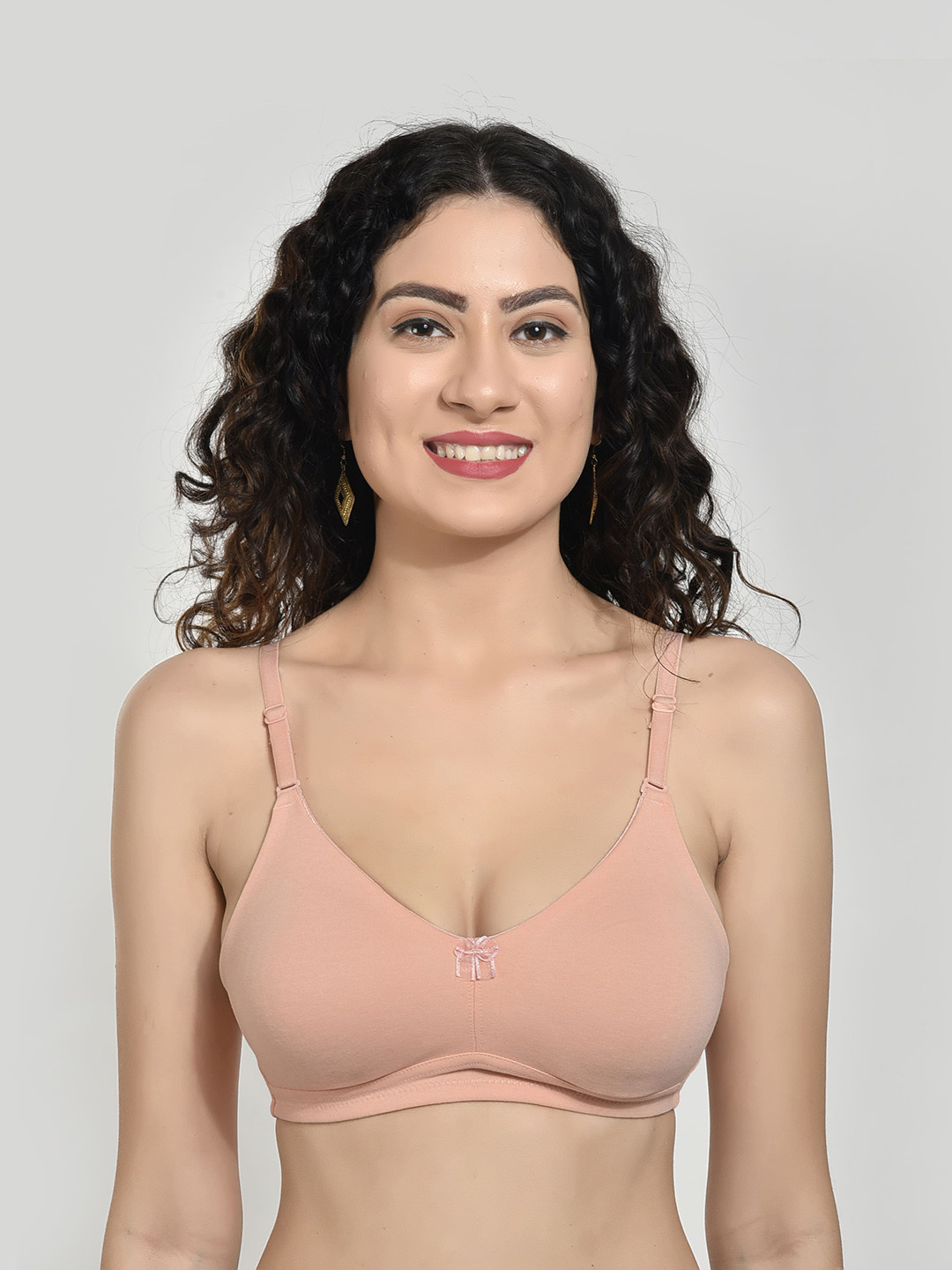 

Innocence Medium Coverage Non Padded Everyday Bra All Day Comfort, Peach