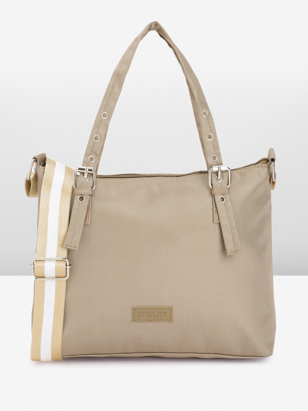 

French Connection Solid Structured Handheld Bag, Beige