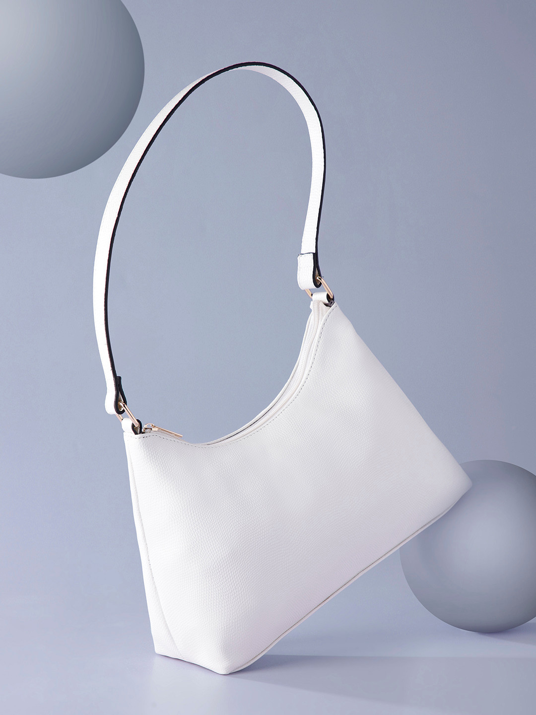 

French Connection Textured Structured Mini Shoulder Bag, White