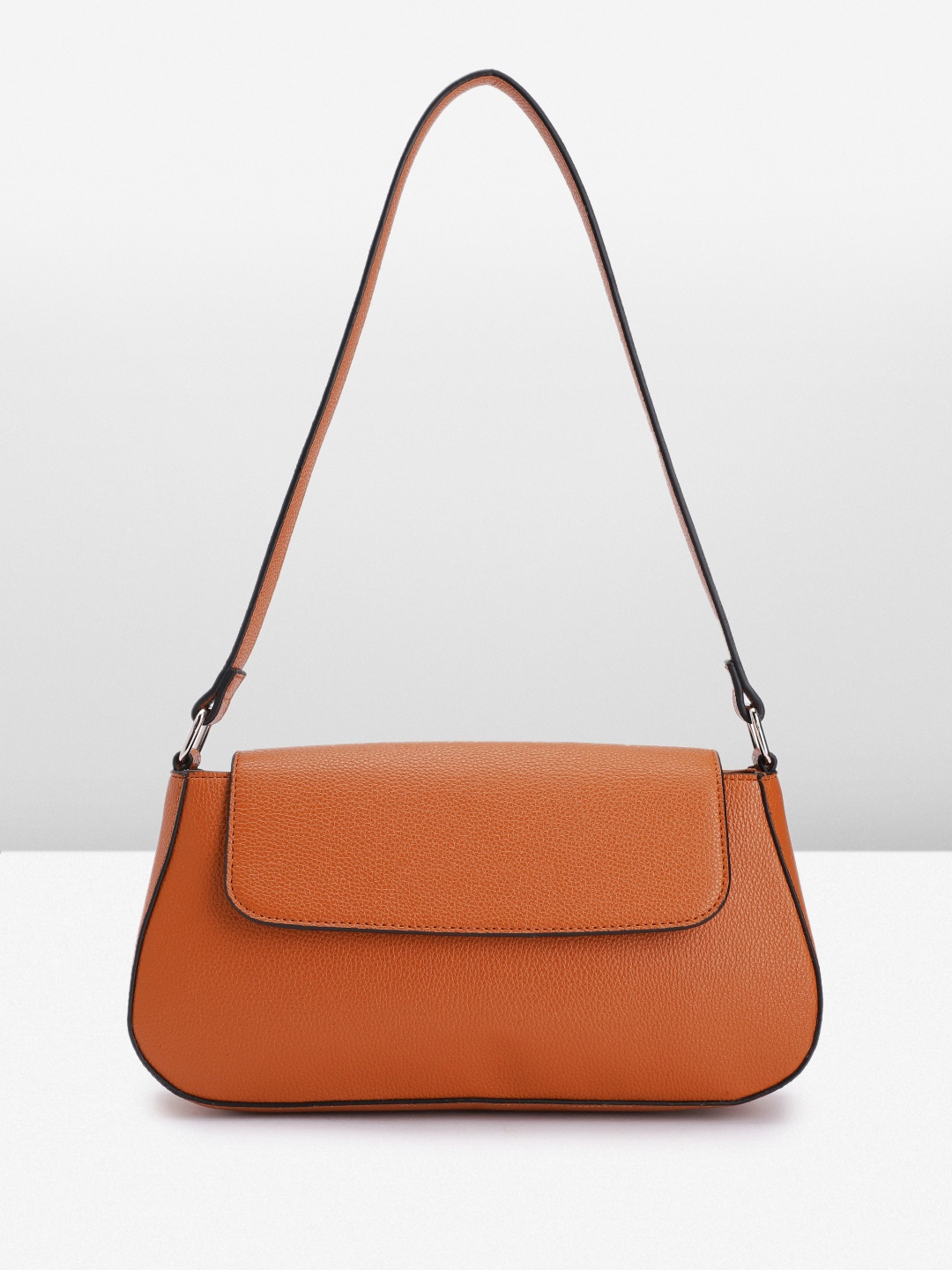 

French Connection Textured Structured Baguette Bag, Tan