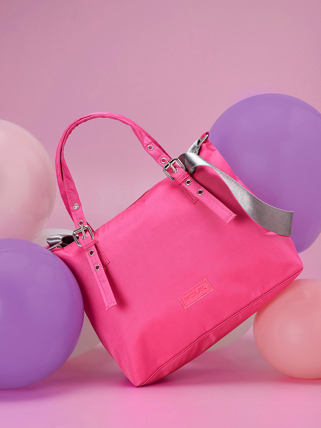 

French Connection Solid Structured Handheld Bag, Pink