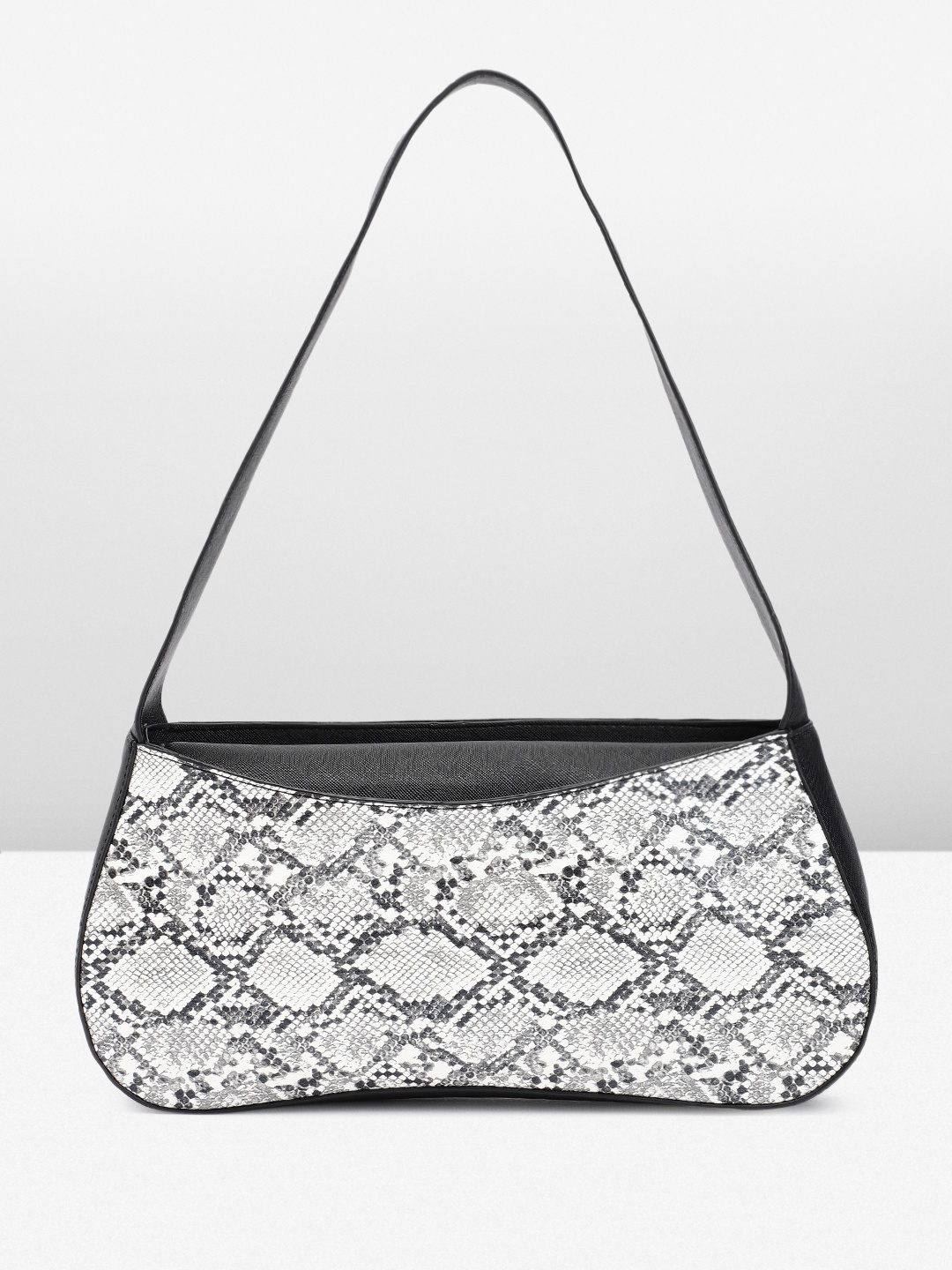 

French Connection Animal Print Structured Shoulder Bag, Black