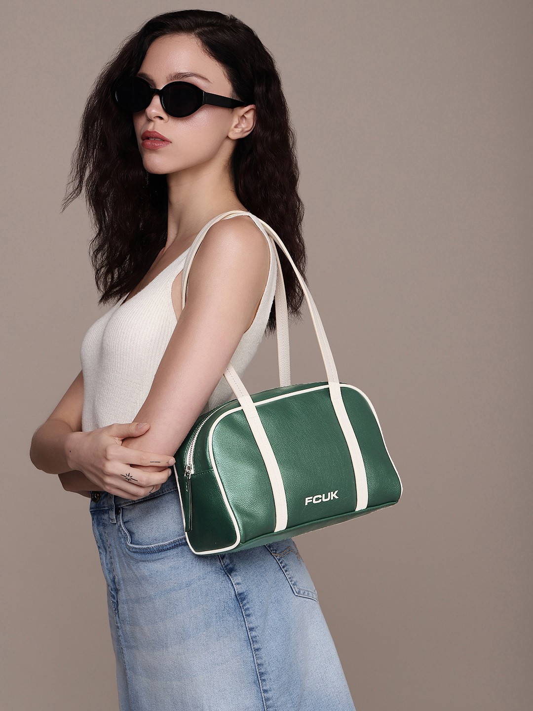 

French Connection Solid Shoulder Bag, Green