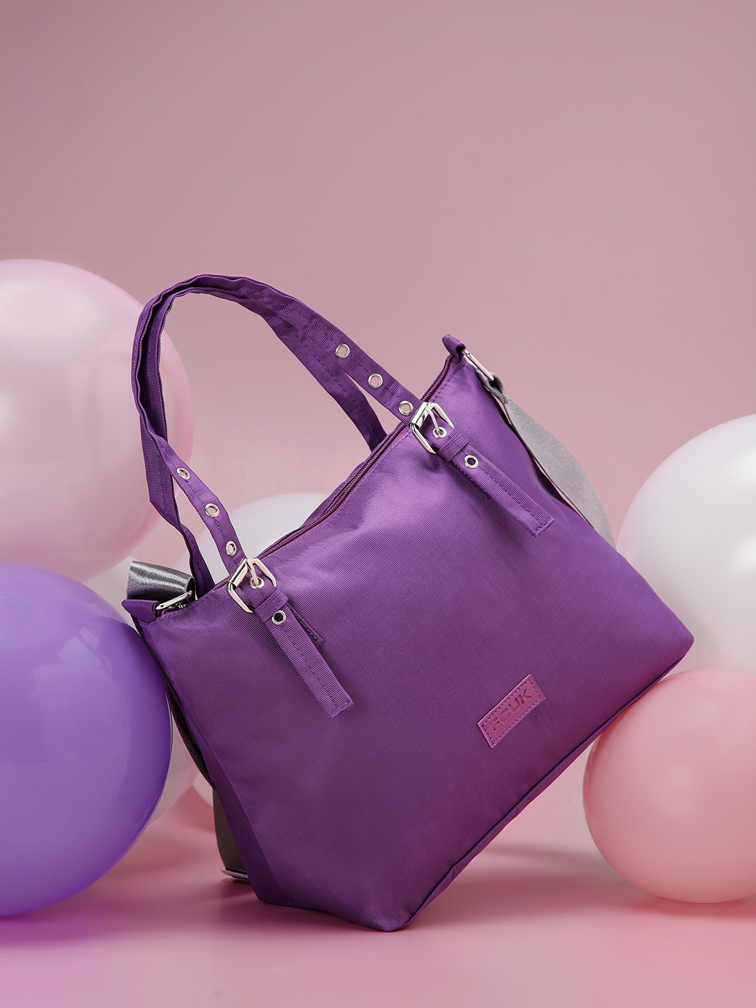 

French Connection Solid Structured Handheld Bag, Purple