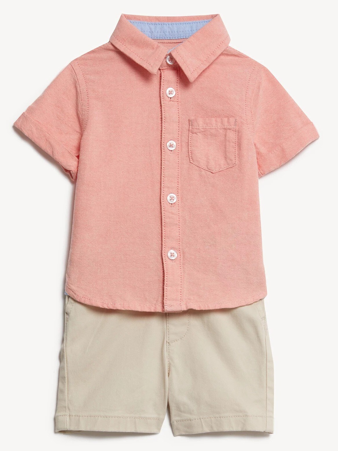 

Marks & Spencer Boys Shirt With Shorts, Coral