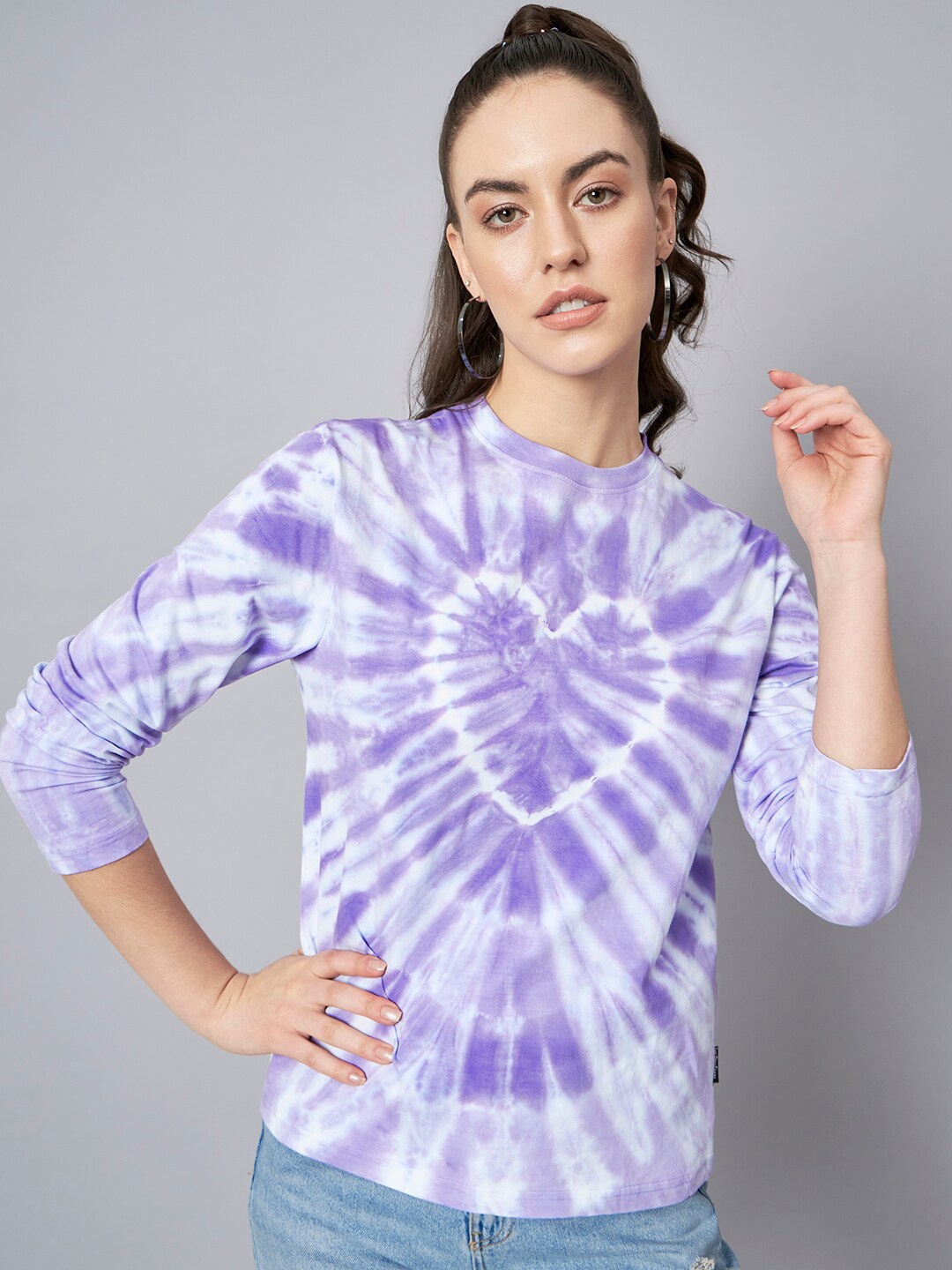 

The Dry State Lavender Tie & Dye Cotton Loose T-shirt