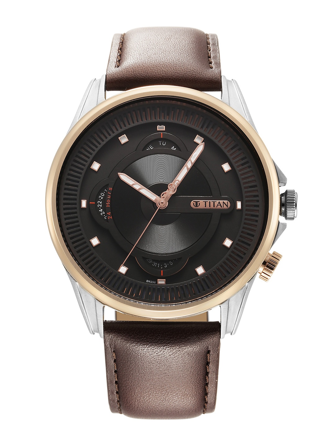 

Titan Men Dial & Leather Straps Analogue Watch 1830KL03, Brown