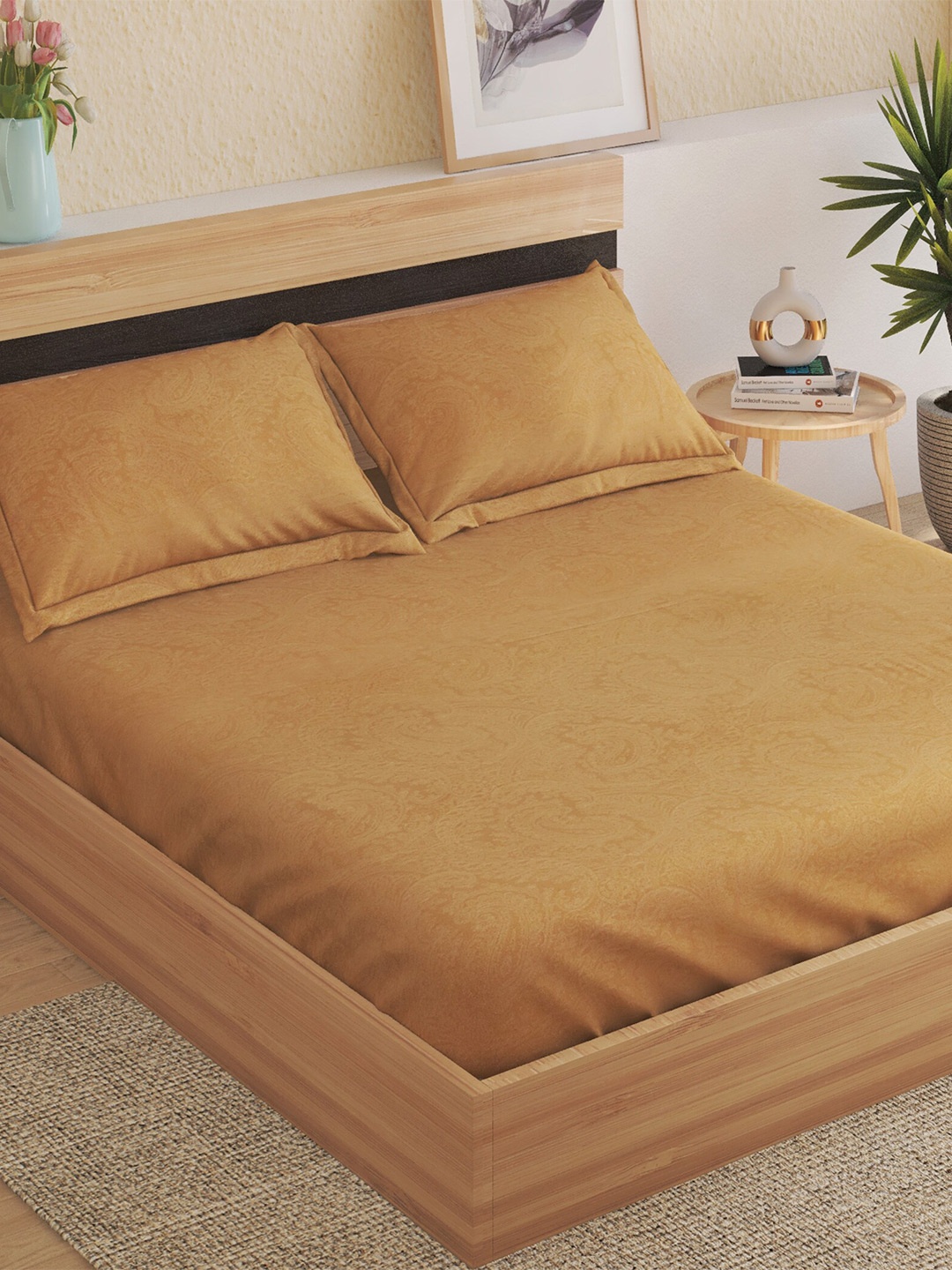 

Home Centre Beige 300 TC Cotton King Bedsheet with 2 Pillow Covers