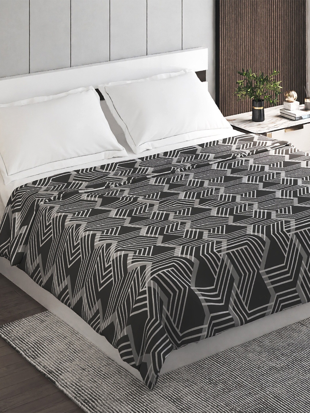 

Home Centre Pacific Archer Grey & White Printed Summer Double Bed Blanket