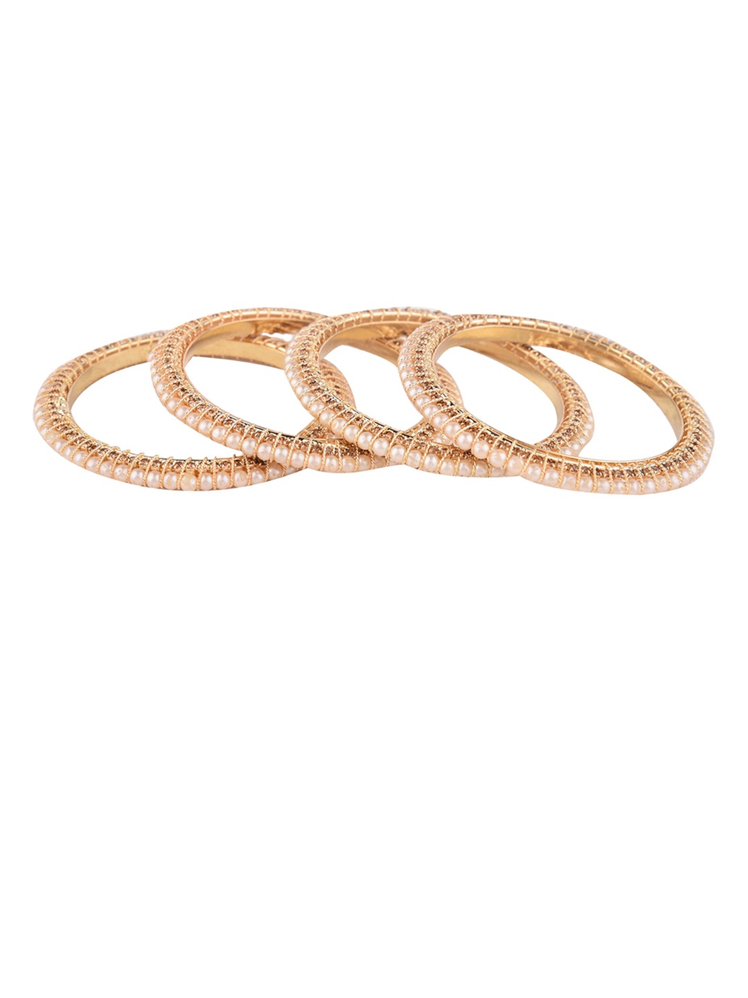 

FEMMIBELLA Set Of 4 Gold-Plated Bangles