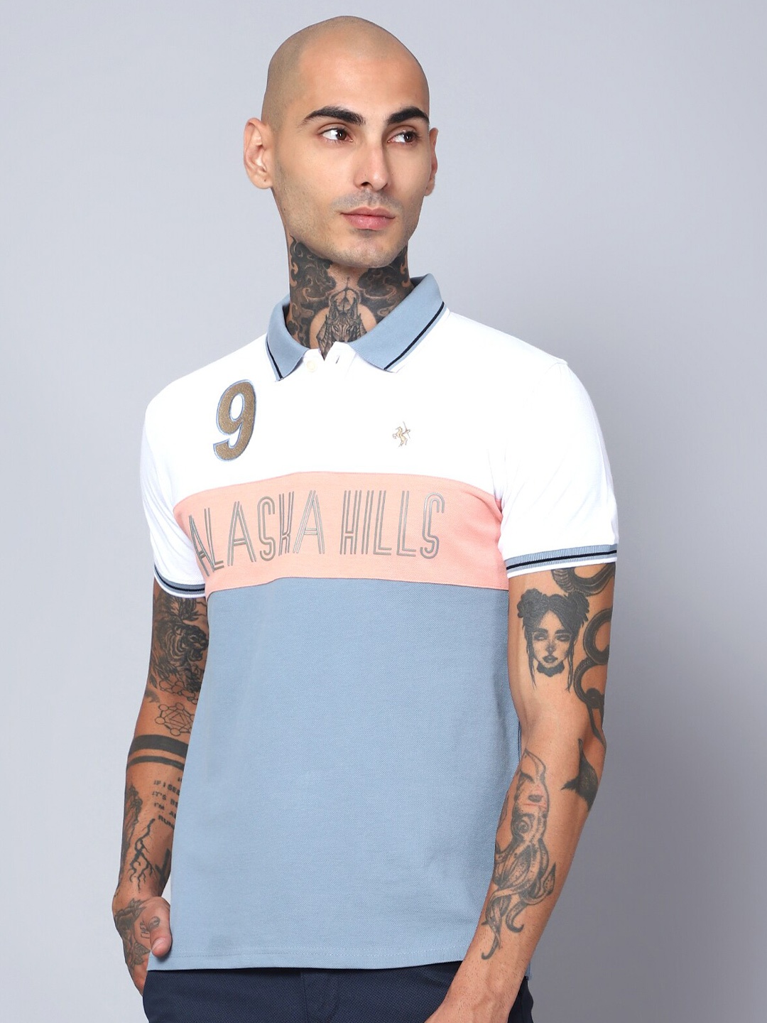 

Cantabil Typography Printed Polo Collar Cotton Regular Fit T-shirt, White
