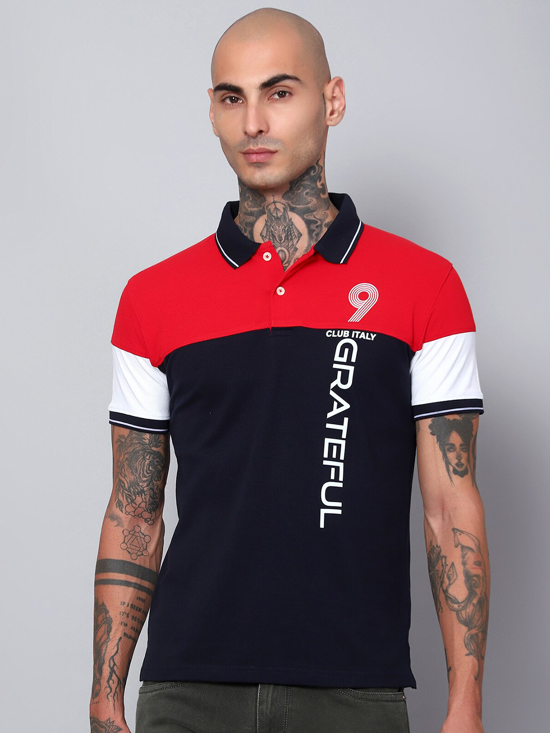 

Cantabil Typography Printed Polo Collar Cotton Regular Fit T-shirt, Red